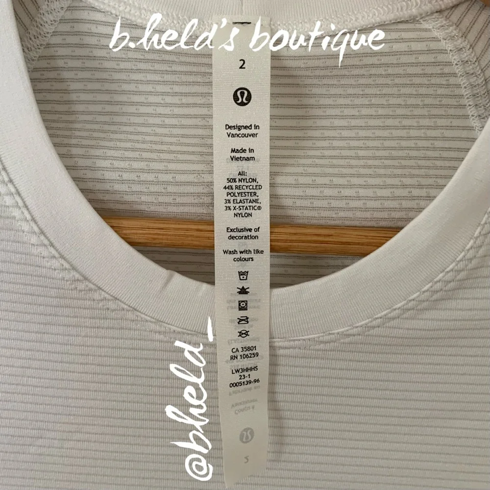 lululemon Swiftly Tech Short Sleeve Shirt 2.0 in White/White Size 2 New NWT